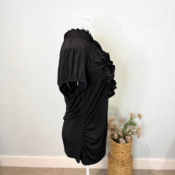 Gorgeous vintage y2k heart soul black ruffle babydoll top - Picture 3 of 6